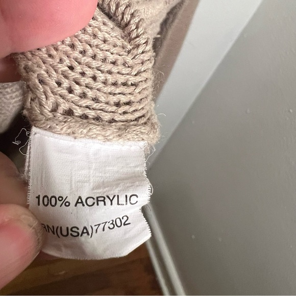 Zara Knit Crewneck Sweater Beige Open Back M - Picture 9 of 9